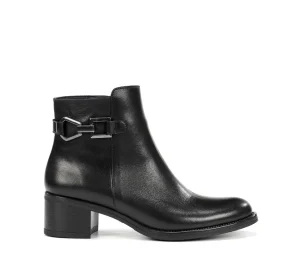 Fluchos CHIARA D9347 Black Ankle Boot- Ankle Boots | Heels