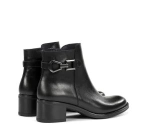 Fluchos CHIARA D9347 Black Ankle Boot- Ankle Boots | Heels