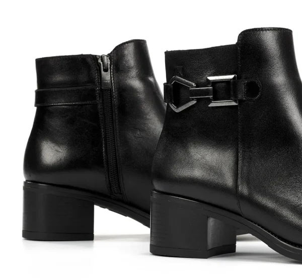 Fluchos CHIARA D9347 Black Ankle Boot- Ankle Boots | Heels