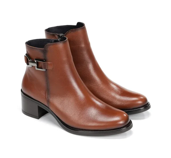 Fluchos CHIARA D9347 Brown Ankle Boot- Ankle Boots | Heels