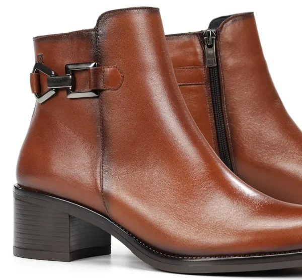 Fluchos CHIARA D9347 Brown Ankle Boot- Ankle Boots | Heels