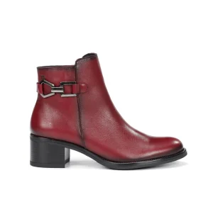 Fluchos CHIARA D9347 Red Ankle Boot- Ankle Boots | Heels