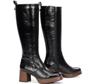 Fluchos CRISTEL D9339 Black Boot- Boots | Heels