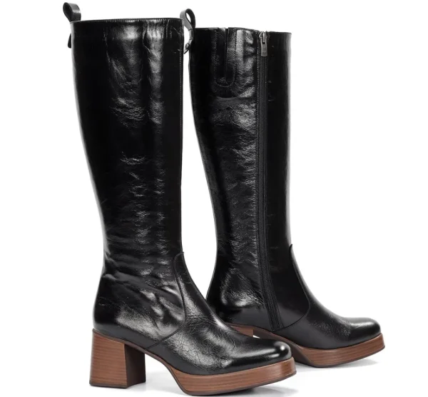 Fluchos CRISTEL D9339 Black Boot- Boots | Heels