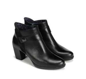 Fluchos EVELYN D9111 Black Ankle Boot- Ankle Boots | Heels