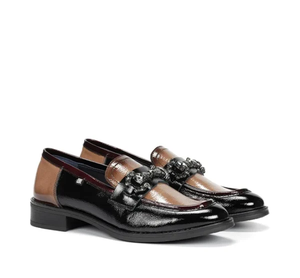 Fluchos HARVARD D9118 Black Moccasin- Heels