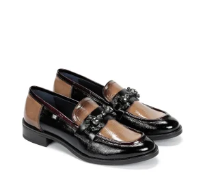 Fluchos HARVARD D9118 Black Moccasin- Heels