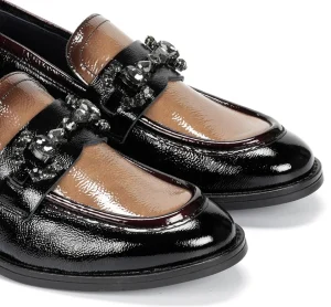 Fluchos HARVARD D9118 Black Moccasin- Heels