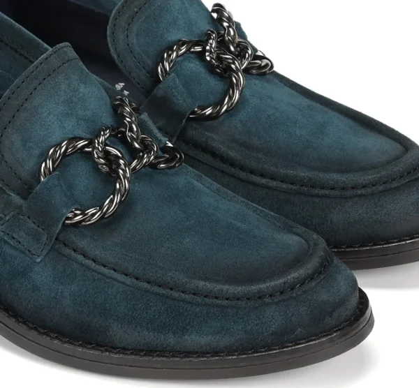 Fluchos HARVARD D9117 Blue Moccasin- Heels