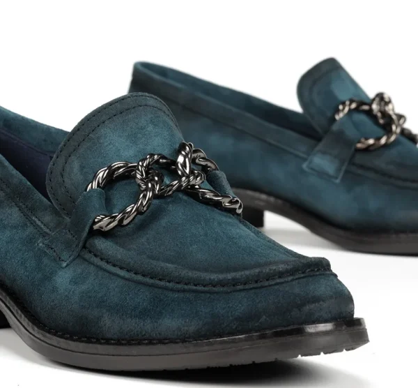 Fluchos HARVARD D9117 Blue Moccasin- Heels