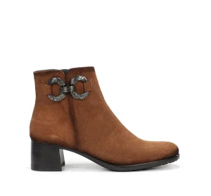 Fluchos IKIA D9200 Brown Ankle Boot- Ankle Boots | Heels