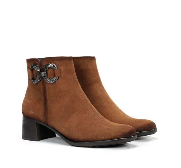 Fluchos IKIA D9200 Brown Ankle Boot- Ankle Boots | Heels