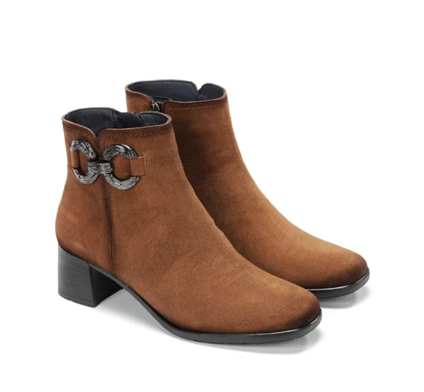 Fluchos IKIA D9200 Brown Ankle Boot- Ankle Boots | Heels