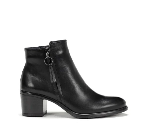 Fluchos LEXI D8606 Black Ankle Boot- Ankle Boots | Heels