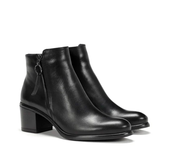 Fluchos LEXI D8606 Black Ankle Boot- Ankle Boots | Heels