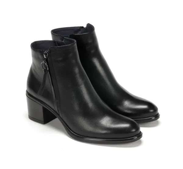 Fluchos LEXI D8606 Black Ankle Boot- Ankle Boots | Heels