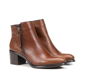 Fluchos LEXI D8606 Brown Ankle Boot- Ankle Boots | Heels