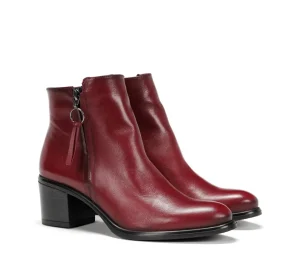 Fluchos LEXI D8606 Burgundy Ankle Boot- Ankle Boots | Heels