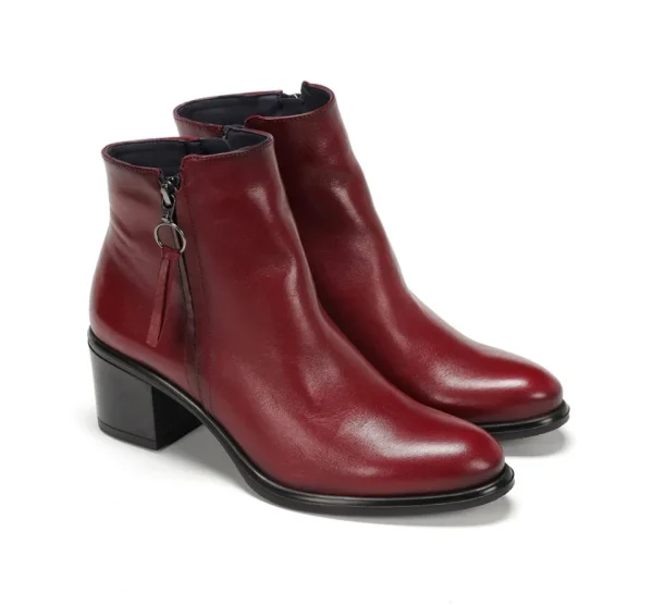 Fluchos LEXI D8606 Burgundy Ankle Boot- Ankle Boots | Heels