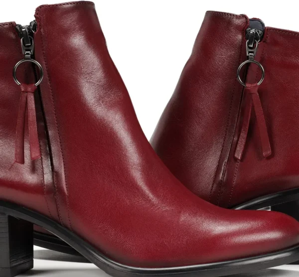 Fluchos LEXI D8606 Burgundy Ankle Boot- Ankle Boots | Heels