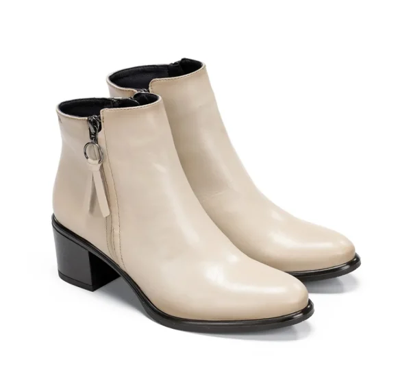 Fluchos LEXI D8606 White Ankle Boot- Ankle Boots | Heels