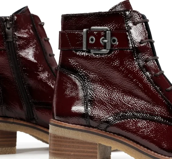 Fluchos LUCERO D8686 Burgundy Ankle Boot- Ankle Boots | Heels