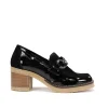 Fluchos OPRAH D9193 Black Moccasin- Heels