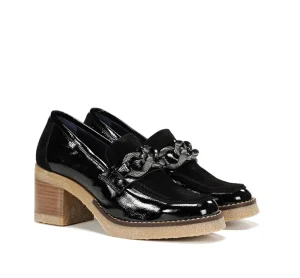 Fluchos OPRAH D9193 Black Moccasin- Heels