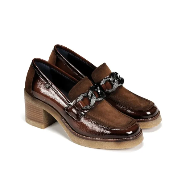 Fluchos OPRAH D9193 Brown Moccasin- Heels