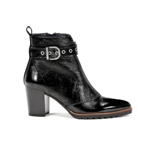 Fluchos THAIS D8300 Black Ankle Boot- Ankle Boots | Heels