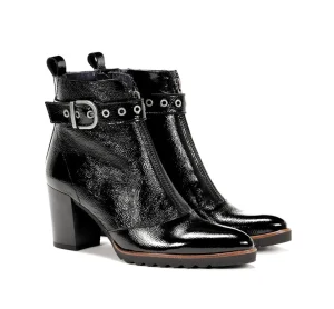 Fluchos THAIS D8300 Black Ankle Boot- Ankle Boots | Heels