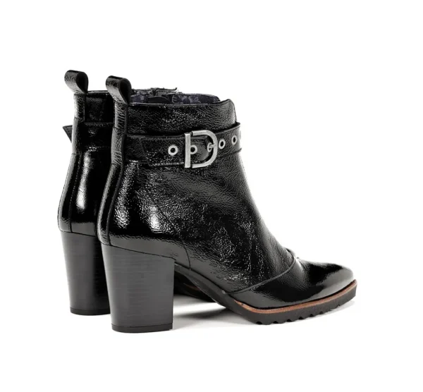 Fluchos THAIS D8300 Black Ankle Boot- Ankle Boots | Heels