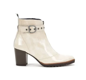 Fluchos THAIS D8300 White Ankle Boot- Ankle Boots | Heels