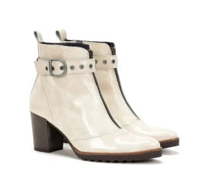 Fluchos THAIS D8300 White Ankle Boot- Ankle Boots | Heels