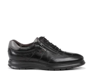 Fluchos ZETA F0606 Black Shoe- Formal Shoes | Lace-Up Shoes